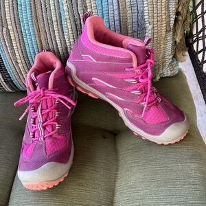 Merrell Pink and Purple Kids' Waterproof Hiking Sneakers